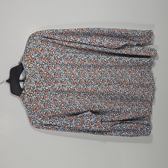 {Lawson} Mid-Century Vinatage Button Down Floral Print Blouse - Picture 4 of 14